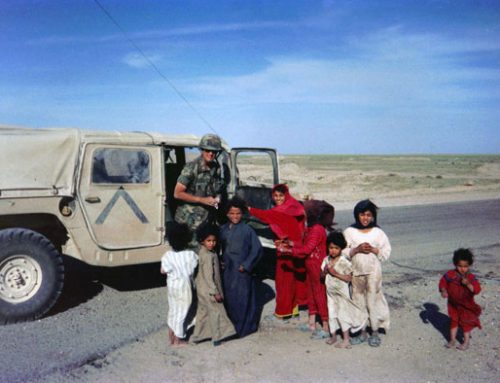 Handing Out Food to Children in Kuwait
