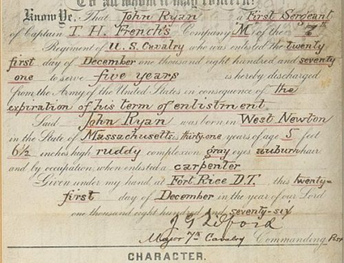 First Sergeant John Ryan’s Discharge, front side