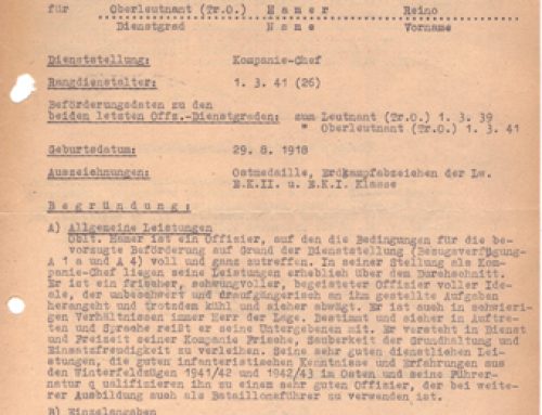 Vorschlag zur bevorzugten Beförderung (Proposal for Accelerated Promotion) for Reino Hamer