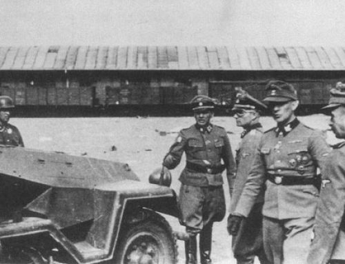 SS Officers with Half-Track at the Umschlagplatz