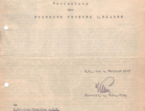 Vorschlag Verleihung Eisernen Kreuzes 1. Klass (1. seite)
