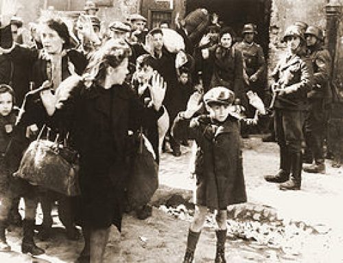 SS Troops Round Up Non-Combatants at Warsaw Ghetto